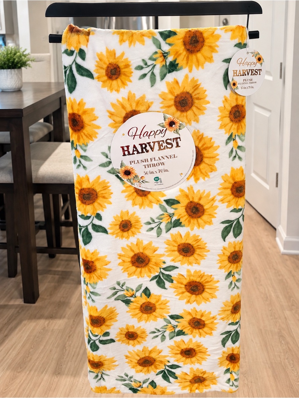 Sunflower Plush Flannel Throw Blanket 50" x 70" New